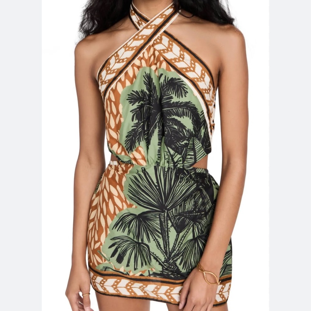 Johanna Ortiz Reminders of Paradise halterneck minidress - size 0, like new